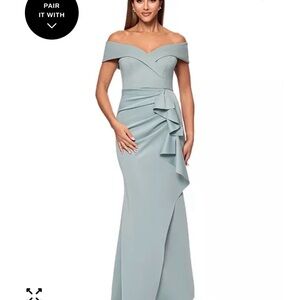 Xscape Strapless Light Blue Gown